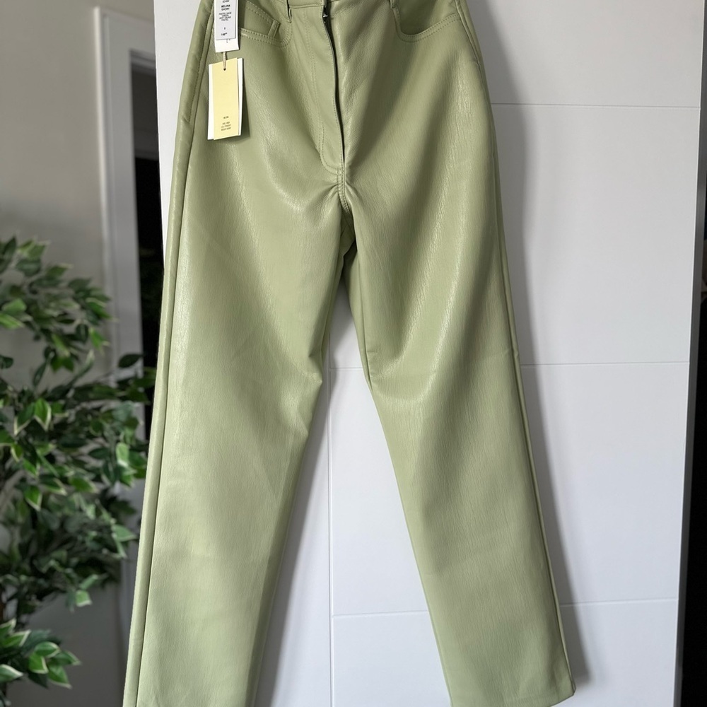 BNWT MELINA HIGH RISE SAGE GREEN PANTS - Picture 6 of 9